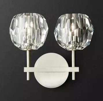 Бра Бра RH Boule de Cristal Double Sconce Chrome