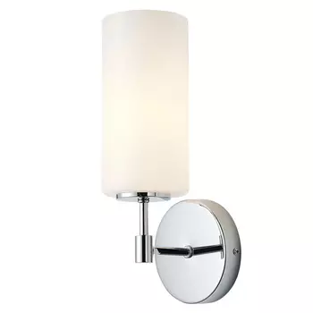 Бра цвета хром с белым матовым плафоном Hovering