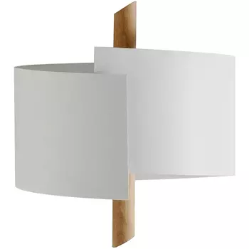 Бра из металла и дерева Ruell White Metal Wooden Wall Lamp