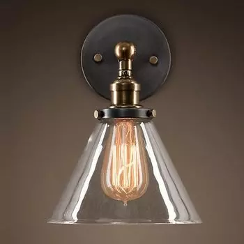 Бра Loft Clear Glass Wide Cloche