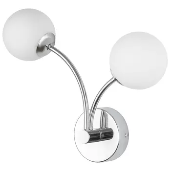 Бра с 2-мя круглыми плафонами из матового стекла Pearl Suspension Light Chrome Wall Lamp