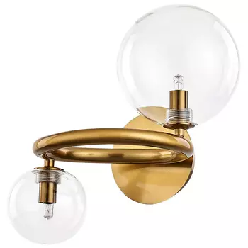 Бра с 2-мя стеклянными сферическими плафонами Arco Wall Lamp