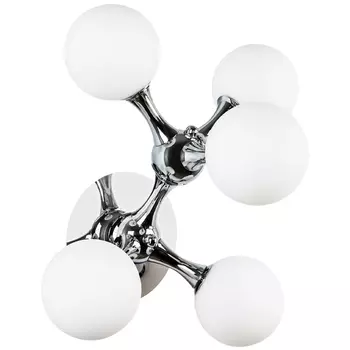 Бра с 5-ю плафонами из стеклянных шаров Pearls Suspension Chrome Wall Lamp