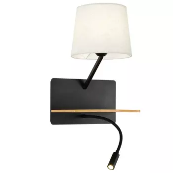 Бра с абажуром и гибким спотом Trumpet Wall Black USB