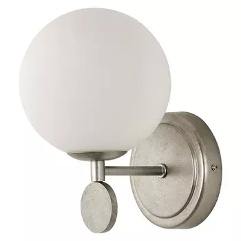 Бра с белым круглым плафоном Glowing Clouds Silver