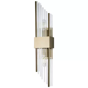 Бра с декором в виде хрустальных трубочек Nembus Brass Glass Wall Lamp