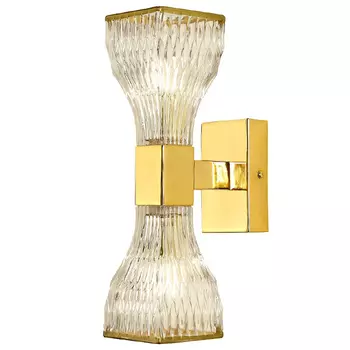 Бра с двумя плафонами из рельефного стекла GLASS HORN Gold