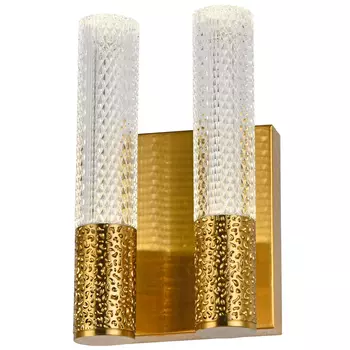 Бра с двумя плафонами латунь Dew Drops Tube Duo Brass Wall Lamp