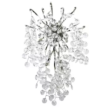 Бра с хрустальными подвесками на металлических ветках Fairytree Light Silver Wall Lamp