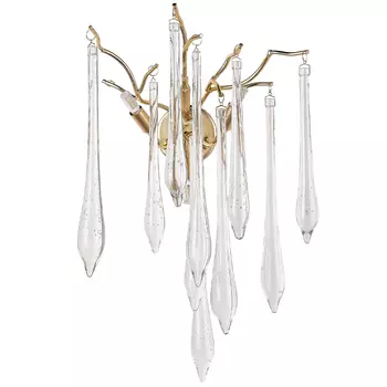 Бра с хрустальными подвесками в виде капель Droplet Crystal Gold Wall Lamp