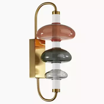 Бра с плафоном из разноцветного стекла Glass Peonies