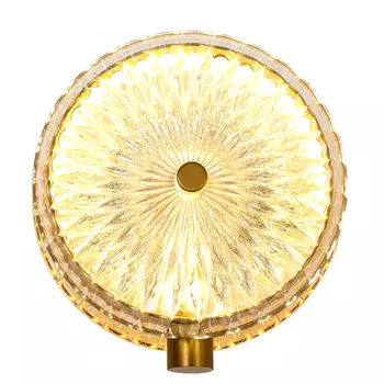 Бра с плафоном из рельефного стекла Peony Glass Bronze