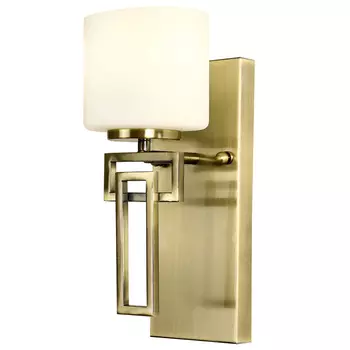 Бра с плафоном из стекла молочного цвета WINDOLF Bronze