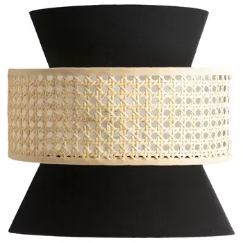 Бра с плетеным декором из ротанга Bonnie Wicker Black Wall Lamp