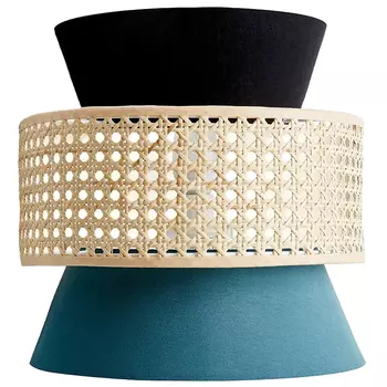 Бра с плетеным декором из ротанга Bonnie Wicker Blue Wall Lamp