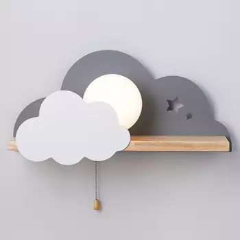 Бра с полкой Серое Облако Wall Lamp Gray Cloud