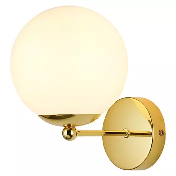 Бра с золотым каркасом и белым плафоном Amuse