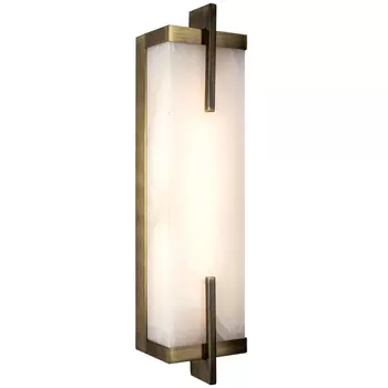 Бра со стеклянным плафоном имитация мрамора Tommaso Rectangular Bronze Marble Wall Lamp