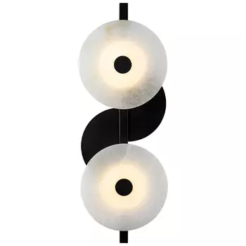Бра со стеклянными плафонами-дисками Black and White Circles Wall Lamp