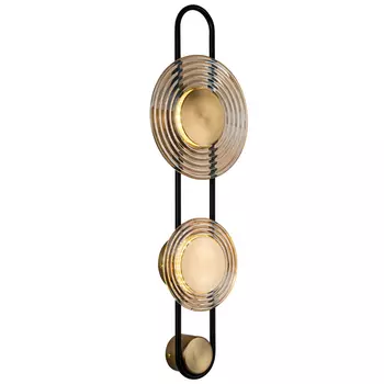 Бра со стеклянными плафонами в форме дисков Savio Brown Glass Disc Light