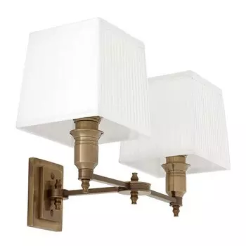 Бра Wall Lamp Lexington Double Brass+White