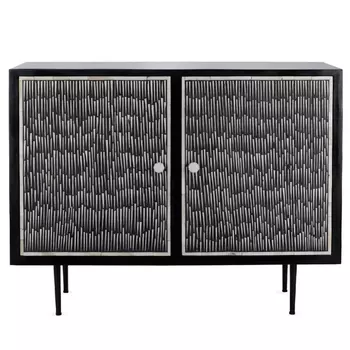 Буфет инкрустированный Inlaid Bone Black and white