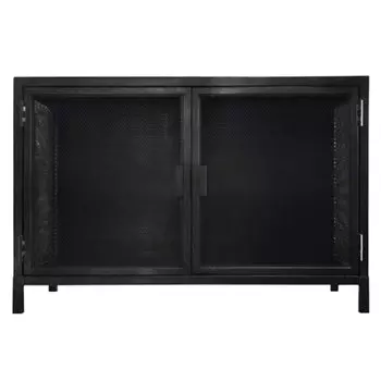 Буфет с 2-мя дверцами из металлической сетки Industrial Loft Dark Metal 2 Door Beto Cabinet