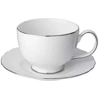 Чайная пара белого цвета из фарфора 280 мл Garden Whisper Porcelain Set