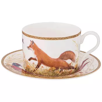 Чайная пара из фарфора 300 мл Hunting Porcelain Collection