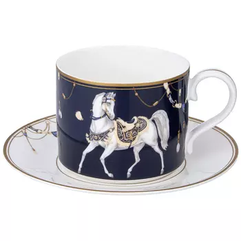 Чайная пара из фарфора с изображением лошади 300 мл Porcelain Horse Set