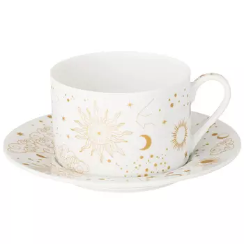 Чайная пара из фарфора с рисунком звезд и созвездий 200 мл Porcelain Astronomy Collection