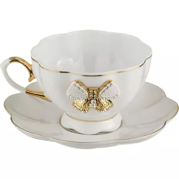 Чайная пара из фарфора со стразами Shine Porcelain