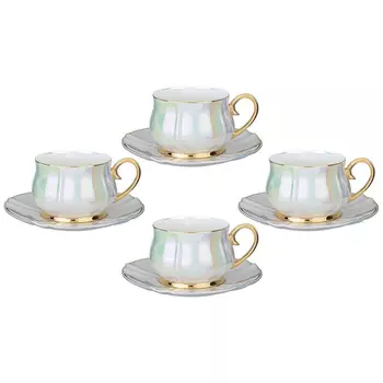 Чайный набор из фарфора на 4 персоны 8 предметов Porcelain Pearl