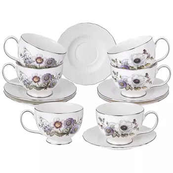 Чайный набор из фарфора с рисунком цветов 280 мл Garden Whisper Porcelain Set