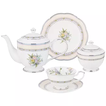 Чайный сервиз из фарфора на 6 персон 20 предметов Tea Flower Set