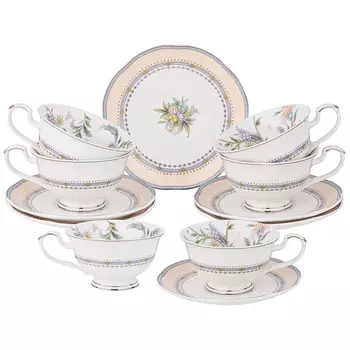 Чайный сервиз из фарфора на 6 персон 12 предметов Tea Flower Set