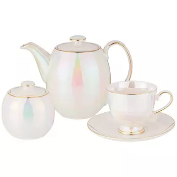 Чайный сервиз из фарфора на 6 персон 14 предметов Porcelain Pearl