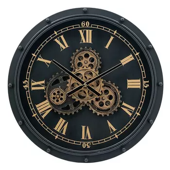 Часы круглые черные на стену Herman