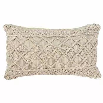 Чехол на подушку с макраме бежевого цвета Macrame