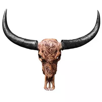 Череп буйвола Buffalo Skull Dragon резьба по кости