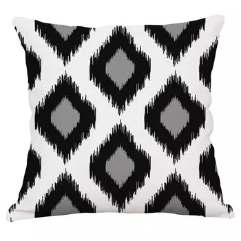 Декоративная подушка Black and White Pattern #4