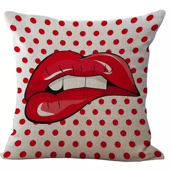 Декоративная подушка Lips and Face #2