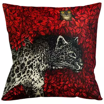 Декоративная подушка с Леопардом Red Forest