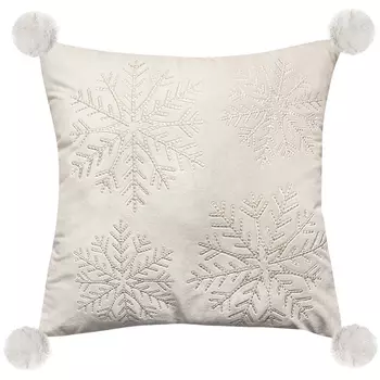 Декоративная подушка с помпонами Snowflakes