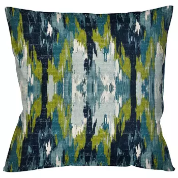 Декоративная подушка с сине-зеленым узором Ikat Pattern
