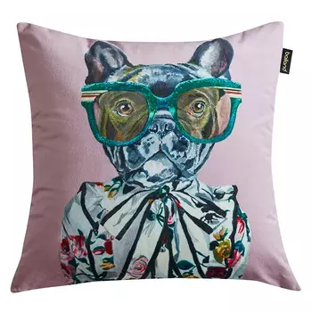 Декоративная подушка Стиль Gucci Dog Fashion Animals Cushion Lilac