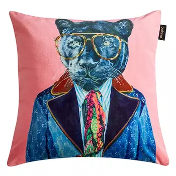 Декоративная подушка Стиль Gucci Panther Fashion Animals Cushion Pink