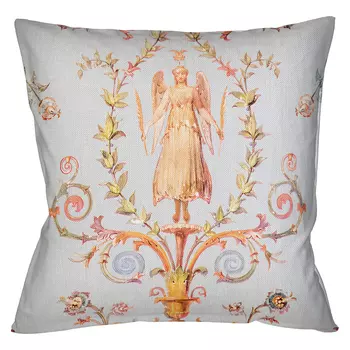Декоративная подушка светло-серая с растительным орнаментом Raffael Angel Grey Cushion
