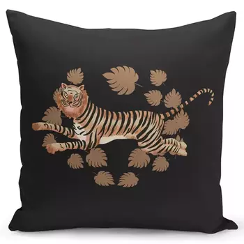 Декоративная подушка Tiger in Leaves