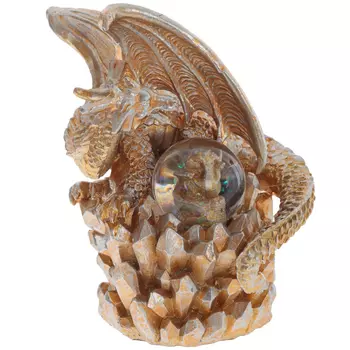 Декоративная статуэтка Дракон со стеклянным шаром Dragon Statuette Copper